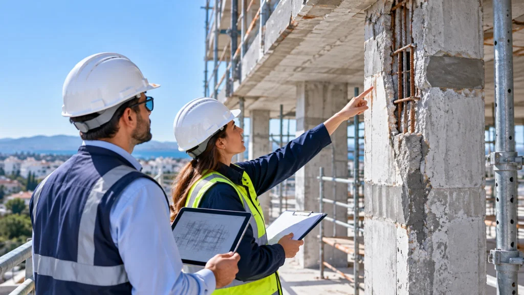 Illustration d’une inspection structurelle avant réhabilitation