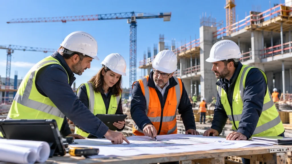Illustration d’une réunion de coordination de chantier