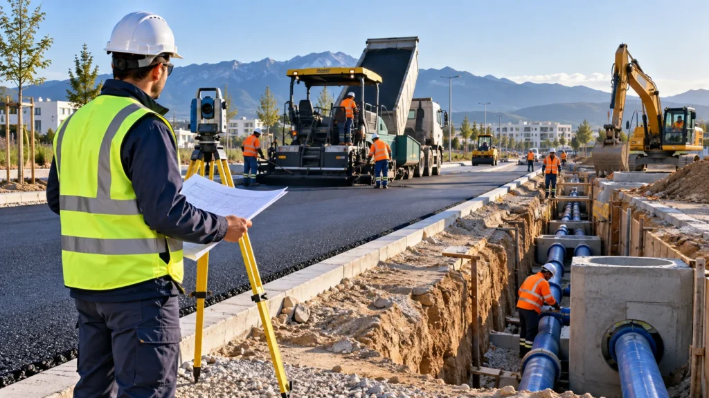 Illustration d’un contrôle de travaux de voirie et réseaux